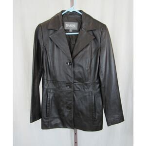 Vintage Wilson's Leather Jacket Chocolate Brown Long Leisure Trench Coat Blazer